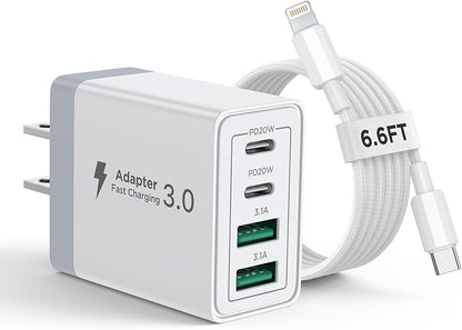 iPhone Charger Fast Charging,[MFi Certified] USB C Charger Block 20W PD USB C Wall Charger with 6FT USB C to Lightning Cable for iPhone 14/13/12/12 Pro Max/11/Xs Max/XR/X,AirPods Pro,ipad