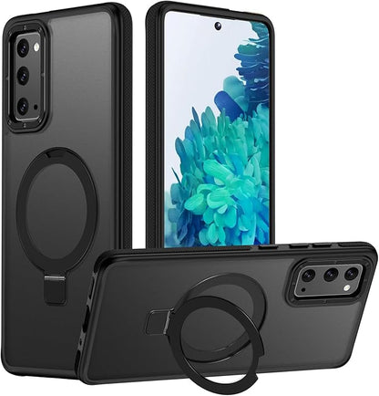 for Samsung Galaxy S20 FE Case, Magnetic Adjustable Ring Stand [Fit for Magsafe], [Military-Grade Shockproof Protection] Phone Case with Kickstand&Ring Holder (Black)
