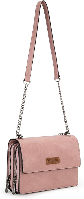 Wrangler Flap Crossbody Purse for Women Shoulder Bag Vintage Wallets with Chain Strap