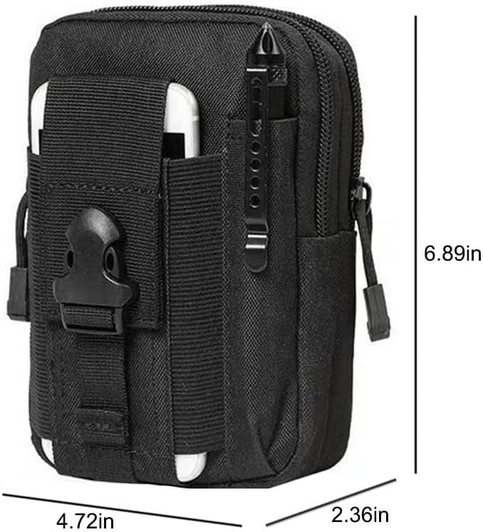 Tactical Phone Pouch, Cell Phone Holster Pouch, Multipurpose EDC Belt Bag, Belt Purse with Cell Phone Holster Holder for Workout Hiking Camping Outdoor Tear