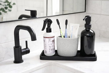 Happitasa Silicone Kitchen Sink Organizer Tray, Sponge Holder and Countertop Protector | Bathroom and Kitchen Soap Dish and Dispenser Tray (Pistachio, 12"x4", 9.2 Ounces)