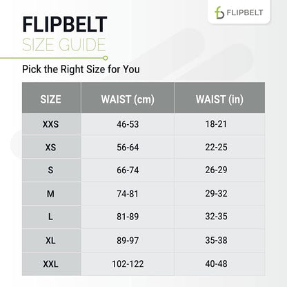 FlipBelt Zipper Running Belt, Waist Pack for Fitness and Running, US Company