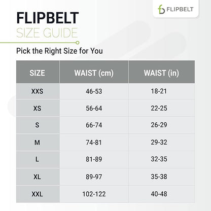 FlipBelt Zipper Running Belt, Waist Pack for Fitness and Running, US Company