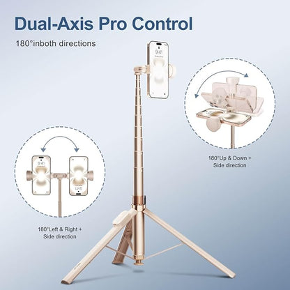 66" Automatic Phone Tripod Stand with Remote, Cell Phone Tripod for iPhone Video Recording & Live Streaming, Adjustable Selfie Stick Tripod for Content Creators, Vloggers