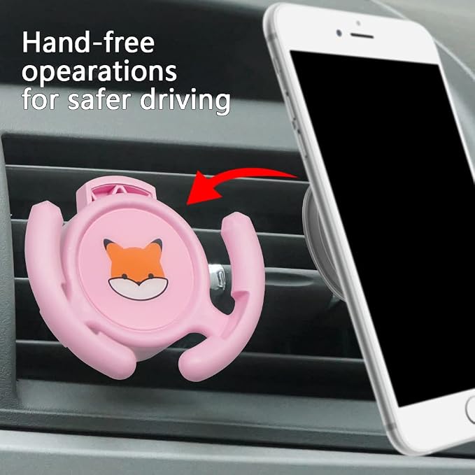 Car Vent Mount Holder 2 Pack - Compatible with Popsocket - Car Mount Made for Pop Socket Grips Collapsible Phone Holder for Pop Mount with Secure AC Vent Clip, Horizontal Air Vent ONLY (Pink)