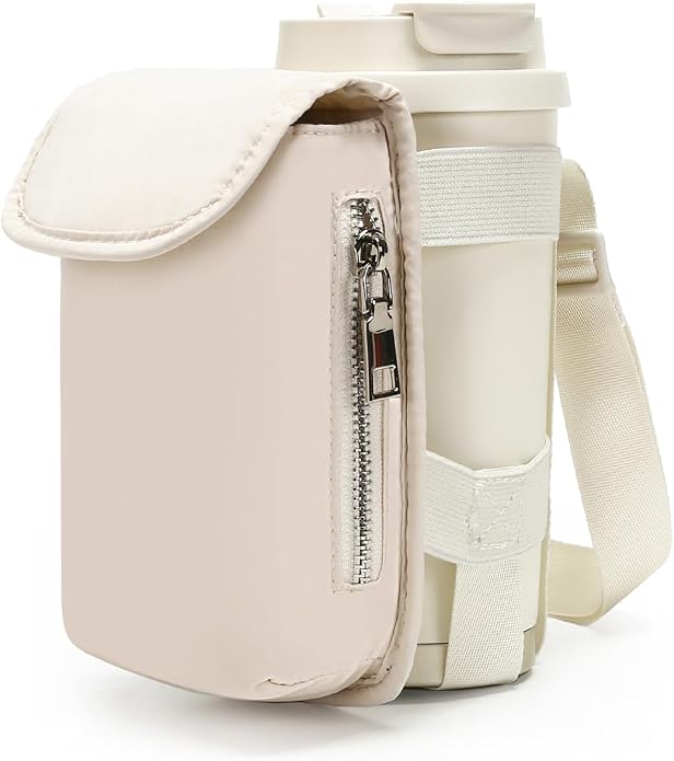 Herald Mini Phone Crossbody Bag with Water Bottle Holder, Water Bottle Carrier Bag with Strap for GYM, Hiking, Cycling