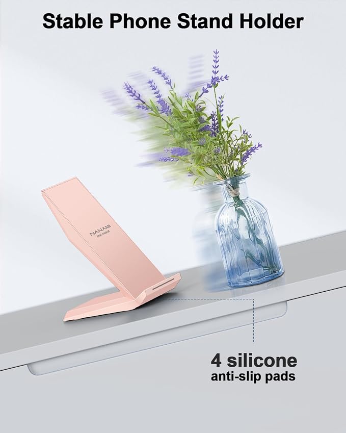 Wireless Charger with USB C Phone Charger, Charging Stand with 20W PD Adapter Compatible with iPhone 17/17 Air/16/15/14/13/12, Phone Charging Dock for Samsung Galaxy S26/S26+/S25/S24/S23/S22/S21