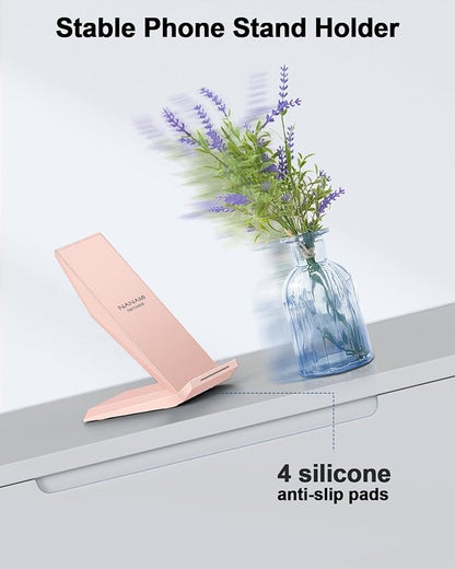 Wireless Charger with USB C Phone Charger, Charging Stand with 20W PD Adapter Compatible with iPhone 17/17 Air/16/15/14/13/12, Phone Charging Dock for Samsung Galaxy S26/S26+/S25/S24/S23/S22/S21