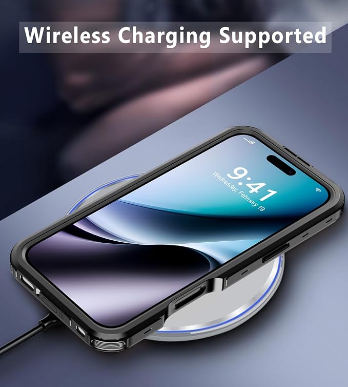 for iPhone 16 Pro Case Waterproof | Shockproof Dust Proof Phone Case Cover with Screen Protector - Clear