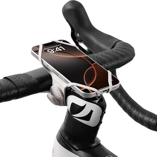 Bike Phone Mount for Handlebar – Scratch-Free Silicone Holder with Anti-Slip Grip, Universal Cycling Phone Stand Compatible with iPhone/Samsung (4.0"-7.2"),Horizontal & Vertical Installation