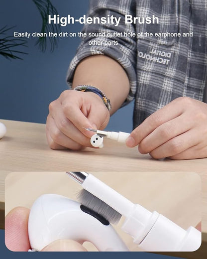 Hagibis Cleaning Pen for Airpods Pro 1 2 3 Multi-Function Cleaner Kits Soft Brush for Bluetooth Earphones Case Cleaning Tools for iPhone 16 15 Pro Max LEGO Camera Lens (White)