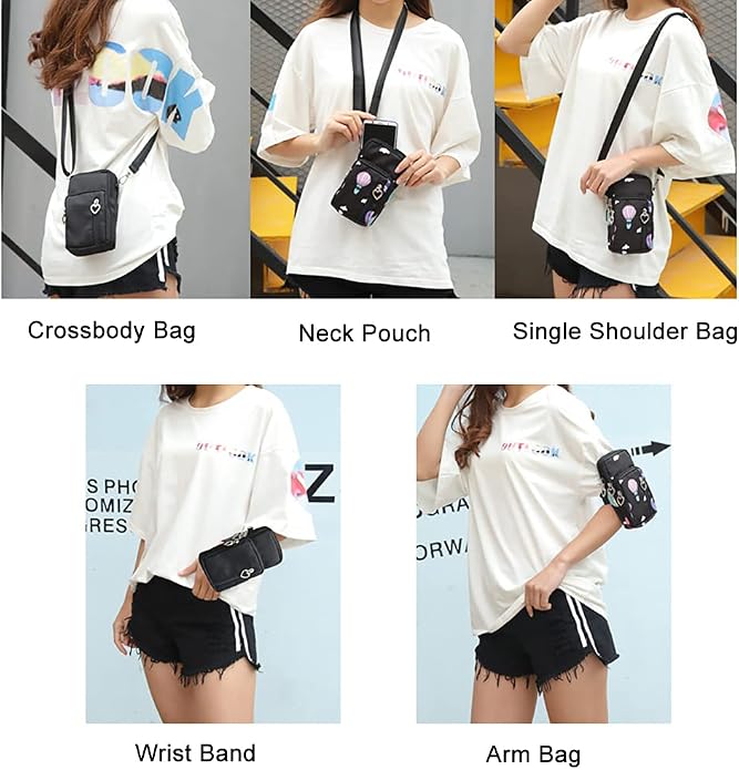 Phone Armband for iPhone 16 15 14 13 Pro/Pro Max, Samsung Galaxy S25 S24 Ultra Plus A16 A15 A06 - Crossboy Phone Purse Bag
