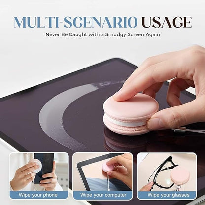 Yilia Macaron Phone Screen Cleaner, Cute Macaron Design Mobile Phone Screen Cleaner, Washable Dedusting Tool for Eyeglasses and Cell Phones (Light Blue, 16pcs)
