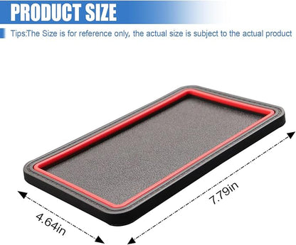 Car Dashboard Anti-Slip Grip Mat, Cell Phone Holder Gel Pad, Multifunctional Dashboard Sticky Pad, Universal Vehicle Interior Accessories for GPS, Keychains, Sunglasses (Red)