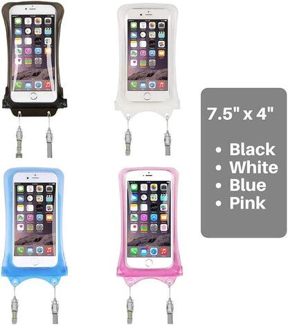 AquaVault 100% Waterproof Floating Smart Phone Case & Money Pouch - Fits All Phones - Made from Premium Heavy Duty PVC for Added Drop Protection - Includes Adjustable Neck Strap. Pink