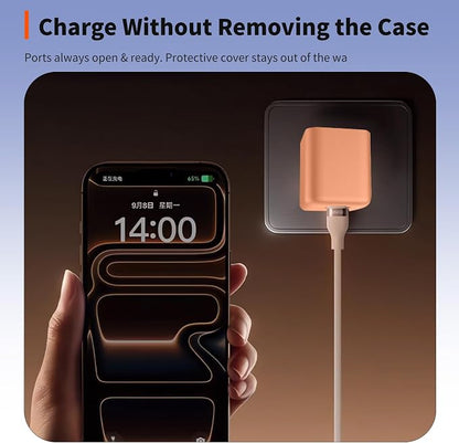 Case for TORRAS IceNano 45W Charger – Soft Silicone Protective Cover for Dynamic Charger,Shockproof Dustproof Charging Block Protector Sleeve[Orange]