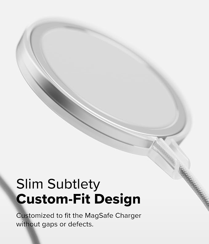 Ringke Slim Compatible with MagSafe Charger Case (Not for 2024 Version) Wireless Charging Pad Cover Designed for MagSafe Charger 15W (A2140, 1M) - Matte Clear