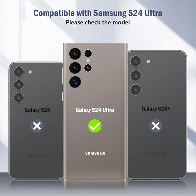 Korecase Camera Lens Protector for Samsung Galaxy S24 Ultra 9H Tempered Glass Camera Film Cover, Strong Adhesion, Metal Anti-Scratch Rear Camera Lens Cover for Samsung S24Ulrta,Black