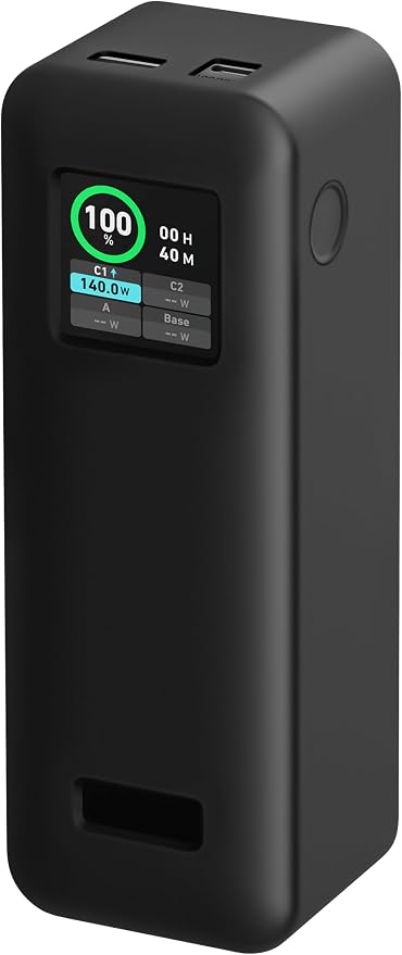 Geiomoo Silicone Case for Anker Prime Power Bank 27650mAh, Soft Flexible Scratch Resistant Protective Cover (Black)