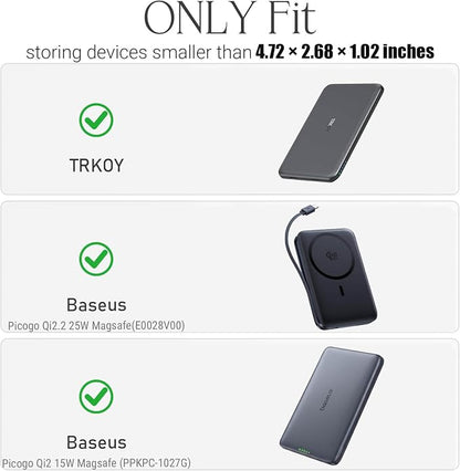 Case for TRKOY Magsafe Portable Charger(W5)/ Baseus Picogo Qi2.2 25W(E0028V00)/Qi2 15W Magsafe(PPKPC-1027G) - Travel Protective Carrying Storage Bag (Black)