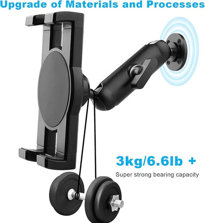 Aluminum Heavy Duty Drill Base Tablet Holder for Car,Tablet Mount for Truck,Commercial Vehicles,Dashboard,Boat and Wall Compatible with 4"-12.9" iPad Pro/Mini/Galaxy Tab//Phones,Large Case Friendly
