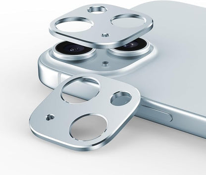 Camera Lens Protector Bumper for iPhone 15 /iPhone 15 Plus,No Glass Flat Design, Blue