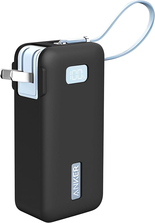Geiomoo Soft Silicone Case for Anker Nano 3-in-1 Charger Power Bank 10,000mAh, Flexible Scratch Resistant Cover (Black)