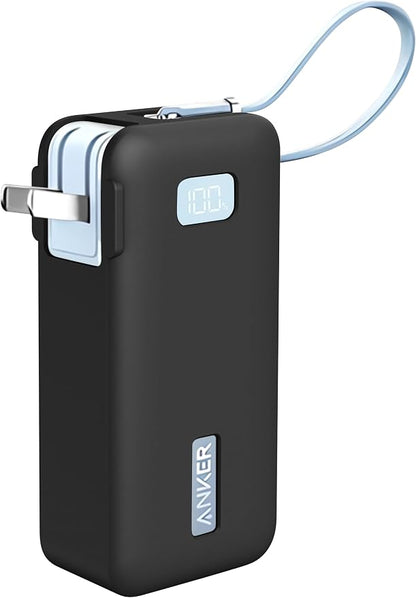 Geiomoo Soft Silicone Case for Anker Nano 3-in-1 Charger Power Bank 10,000mAh, Flexible Scratch Resistant Cover (Black)