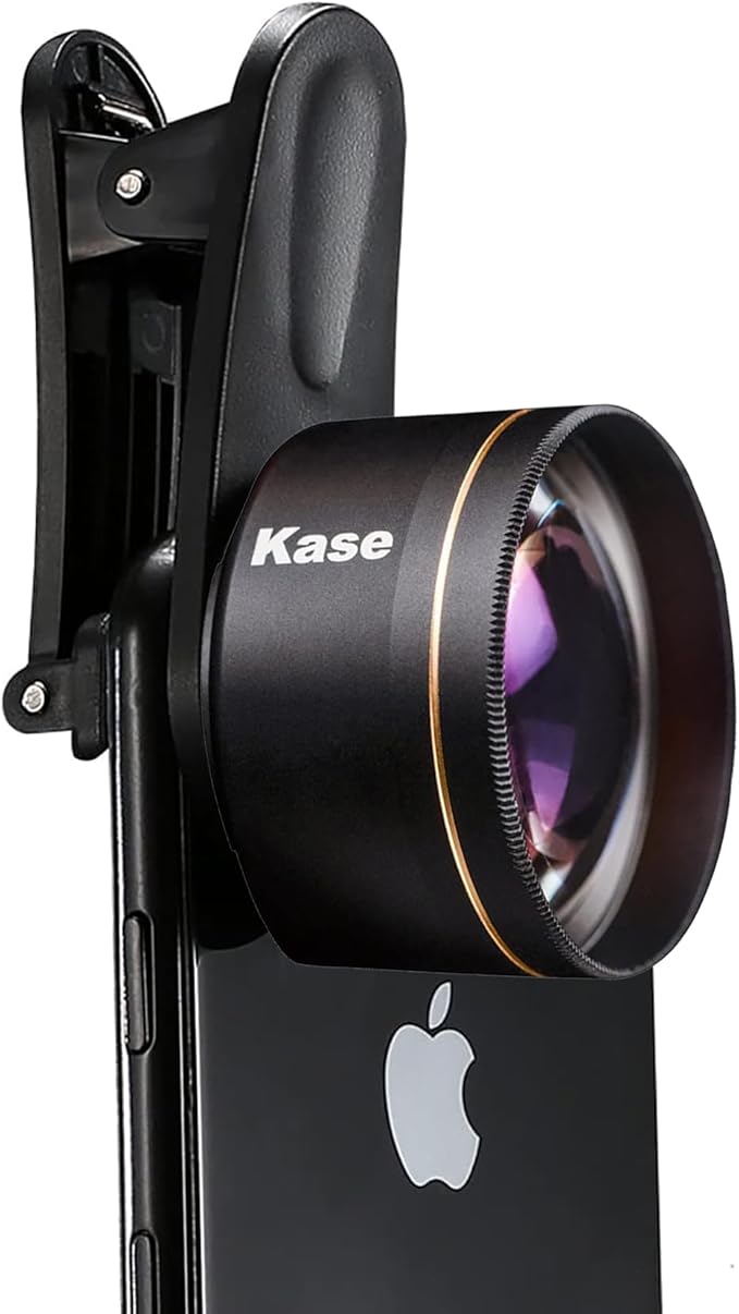Kase Smartphone Master Macro Lens with Phone Clip for iPhone 17 16 15 14 13 12 11 8 7 XR 6/Samsung/Android,17mm Thread Mount Cell Phone Macro Lens Attachment,Metal Body