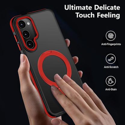 for Samsung Galaxy S23 Case, Magnetic Adjustable Ring Stand [Fit for Magsafe], [Military-Grade Shockproof Protection] Phone Case with Kickstand&Ring Holder (Red)