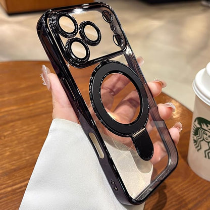 for iPhone 17 Pro Case Magnetic Stand,[Compatible with Magsafe] [Military Protection][Camera Lens Protector] Phone Case Cover for iPhone 17 Pro 6.3" - Black