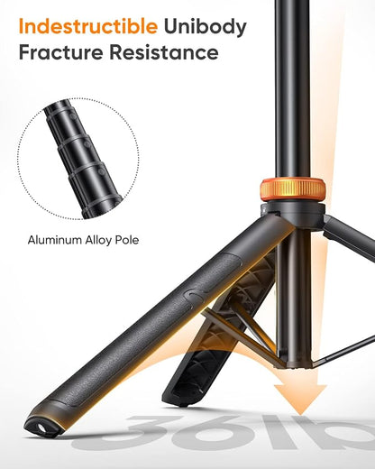 EUCOS 62" Phone Tripod, Tripod for iPhone & Selfie Stick with Remote, Extendable Cell Phone Stand & Ultimate Phone Holder, Solidest Phone Stand Compatible with iPhone/Android