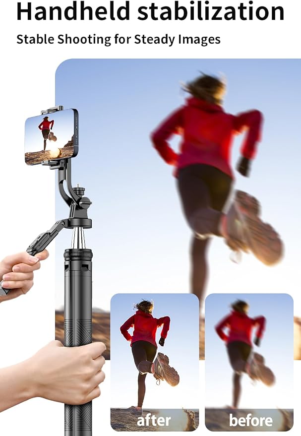 Selfie Stick, Phone Tripod 71" Stand 360 Rotation with Detachable Phone Holder & Wireless Remote, Compatible with All Cell Phones, Camera for Content Creator Vlog Live Stream Video Record