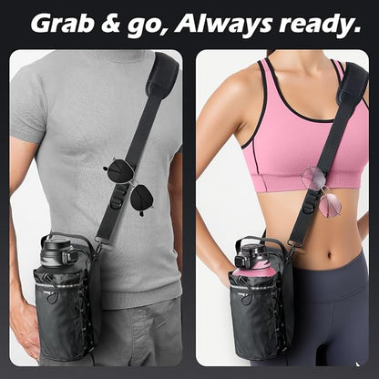 Magnetic Gym Bag for Men Women, Magnetic Gym Water Bottle Bag/Holder with Clear Phone Pouch, Built-in 5 Magnets, Fitness Gym Gifts, Gym Accessories