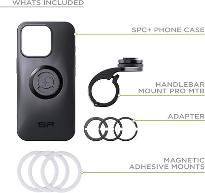 SP CONNECT Mountain Bike Bundle | SPC+ | Compatible with iPhone 16 Pro | Mountain Bike Phone Holder | Bike Phone Mount | Bicycle Accessories and Bike Phone Holder | Cell Phone Holder