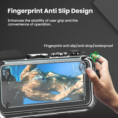 Seafrogs SF-PH-02 Underwater Phone Housing Case Compatible with iPhone 17/16/15, 40M/130ft Waterproof, Vacuum Pump System (Black)