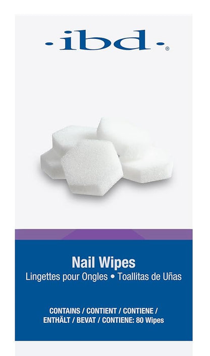 ibd Nail Wipes, Lint-Free Fiberless Pads for Gel Residue Removal, Scratch-Free Finish, 80 Count, 1-Pack
