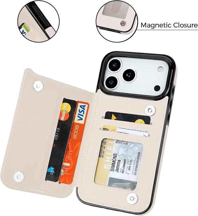 uCOLOR for iPhone 17 Pro Max Wallet Case with Card Holder PU Leather RFID Blocking Design iPhone 17 Pro Max flip case for Women Men Magnetic Clasp Kickstand Design 6.9 inch (Desert Flowers)