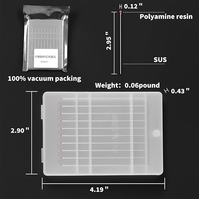 Tiny (2.5mm /0.10 inch) Cleaning Swabs – Effortlessly Clean Camera Sensors, Electronics & PCBs – ESD-Safe, No Residue, No Scratches(Red-10Packs, High Viscosity)