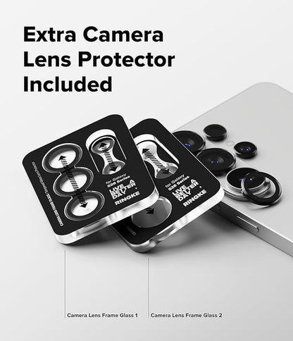 Ringke Camera Lens Frame Glass for Samsung Galaxy S26 Ultra Camera Lens Protector [Individual Lens Covers] Tempered Glass Covers and Aluminum Alloy Frames - 2 Pack