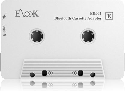 Elook Car Audio Receiver, Bluetooth Cassette Receiver Tape Aux Adapter Player with Bluetooth 5.0, White