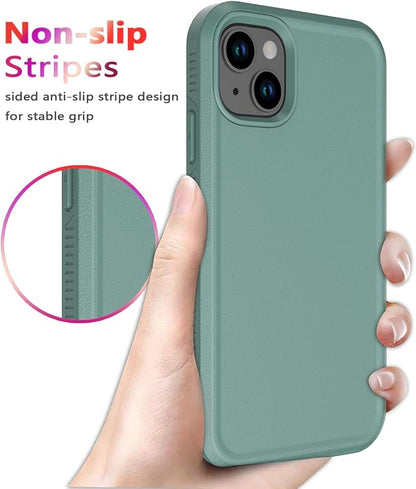 Diverbox for iPhone 14 case [Shockproof] [Dropproof] [Tempered Glass Screen Protector ],Heavy Duty Protection Phone Case Cover for Apple iPhone 14 (Pine Green-2in1)