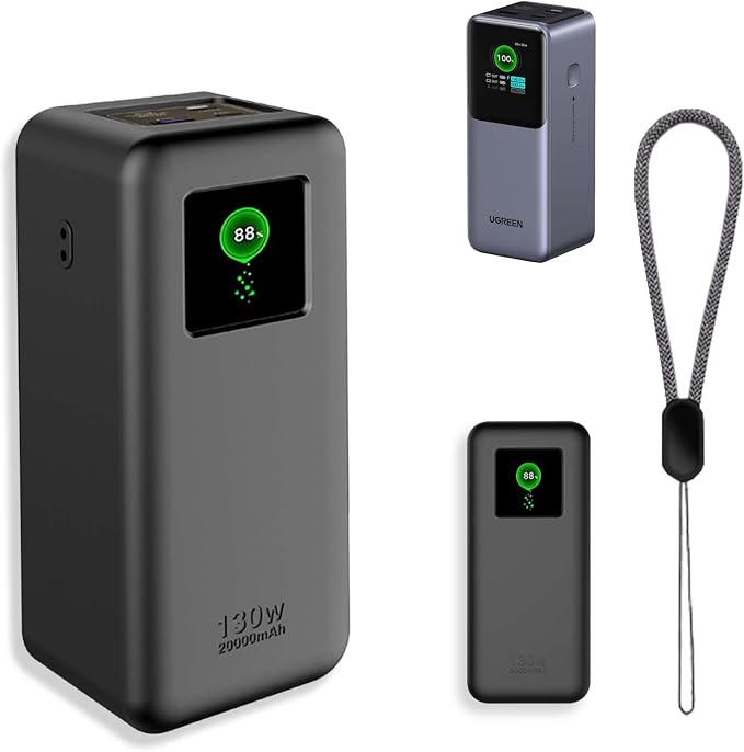 Case for UGREEN Nexode Power Bank 20000mAh 130W,NOUKAJU Silicone Protective Case,Drop-Proof,Scratch-Proof,Shock-Proof,Protective Cover for UGREEN 20000mAh 130W Power Bank(Black)