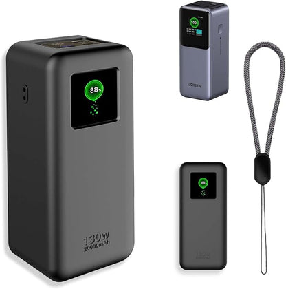 Case for UGREEN Nexode Power Bank 20000mAh 130W,NOUKAJU Silicone Protective Case,Drop-Proof,Scratch-Proof,Shock-Proof,Protective Cover for UGREEN 20000mAh 130W Power Bank(Black)