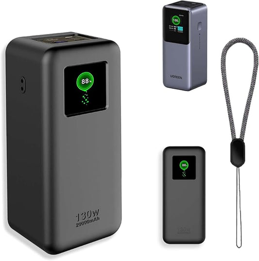 Case for UGREEN Nexode Power Bank 20000mAh 130W,NOUKAJU Silicone Protective Case,Drop-Proof,Scratch-Proof,Shock-Proof,Protective Cover for UGREEN 20000mAh 130W Power Bank(Black)