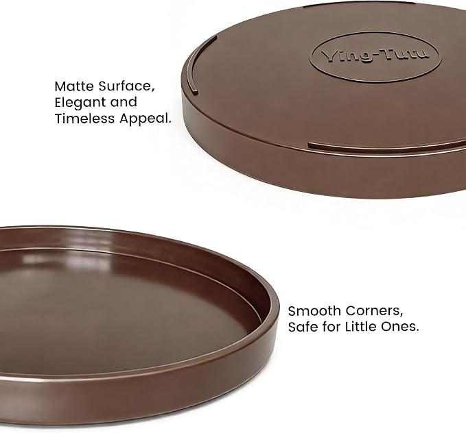 1 Pack 9" Bathroom and Vanity Tray, ABS Bathroom Counter Organizer, Coffee Table Decor for Perfume, Candles, Keys &More. Kitchen Countertop Organizer, Decorative Tray Soap Holder, Brown