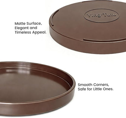 1 Pack 9" Bathroom and Vanity Tray, ABS Bathroom Counter Organizer, Coffee Table Decor for Perfume, Candles, Keys &More. Kitchen Countertop Organizer, Decorative Tray Soap Holder, Brown