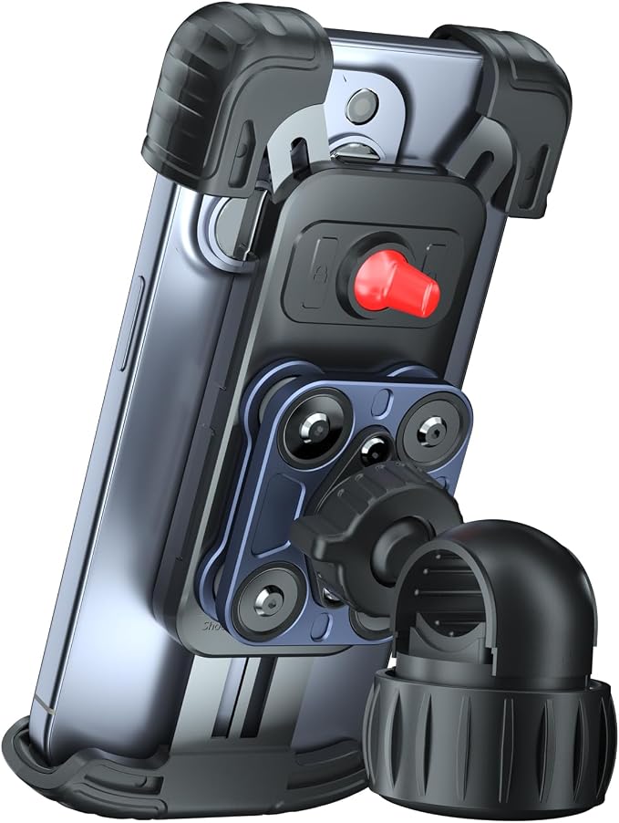 Hiboy Motorcycle Phone Mount Holder - Upgrade Vibration Dampener - 360° Rotatable Bicycle Phone Holder, Bike Scooter Handlebar Phone Clip for 5.1" - 6.8" Smartphones