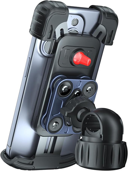 Hiboy Motorcycle Phone Mount Holder - Upgrade Vibration Dampener - 360° Rotatable Bicycle Phone Holder, Bike Scooter Handlebar Phone Clip for 5.1" - 6.8" Smartphones