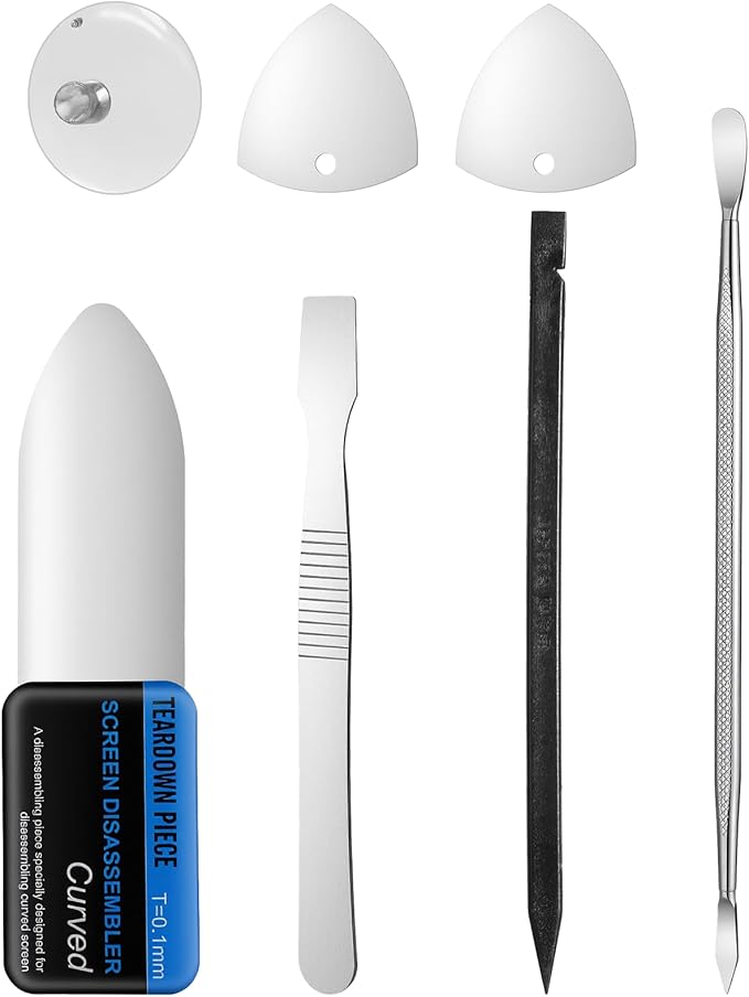 Mobile Cell Phone Repair Tools Kit, 7Pieces Metal Spudger Pry Tool Antistatic Spudger Plastic Metal Pry Opening Tool for Electronics Repair Smartphone Laptop Hand Open Replace Screen Battery